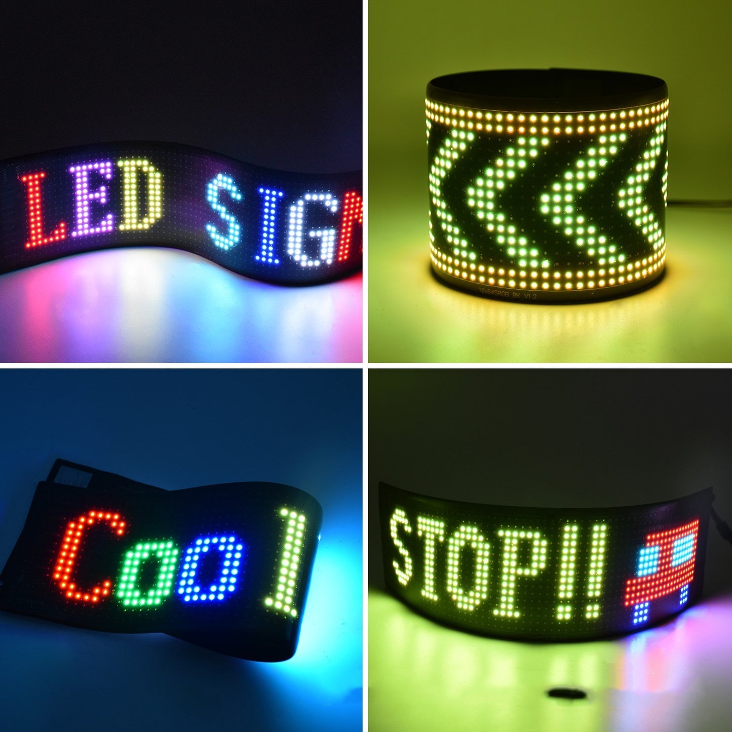Programmable Car LED Sign Display – Custom Text & Animation (USB, App Controlled)