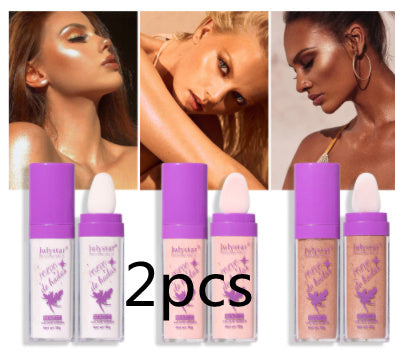 Puff Highlighter Powder – Long-Lasting Glow with Sponge Tip Applicator (3 Shades)
