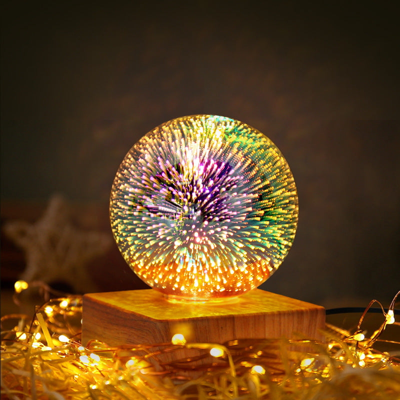 USB 3D Firework Crystal Ball Night Light – Romantic LED Starry Glow
