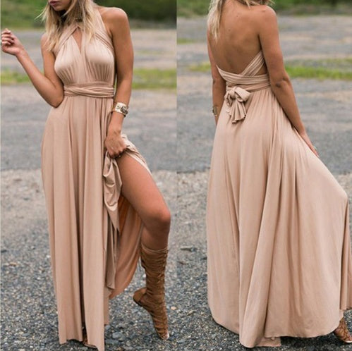 Multiway Sexy Backless Maxi Dress – Floor-Length Bandage Clubwear & Bridesmaid Gown