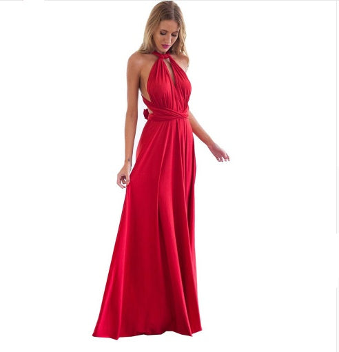 Multiway Sexy Backless Maxi Dress – Floor-Length Bandage Clubwear & Bridesmaid Gown