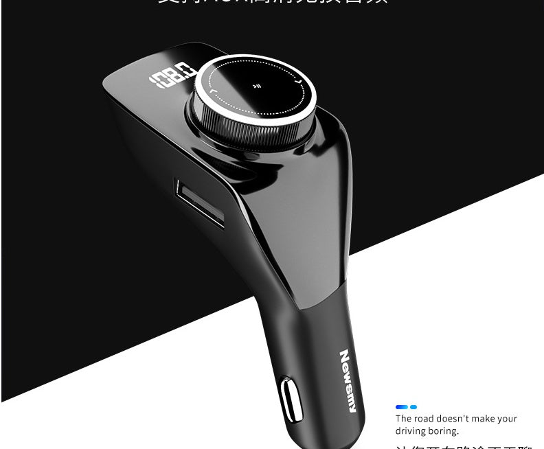 Car Bluetooth MP3 Player & Charger – OLED Screen, AUX & Hands-Free Calling
