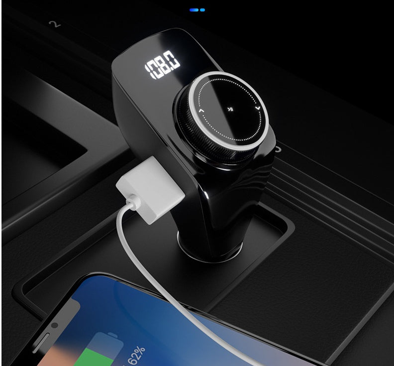 Car Bluetooth MP3 Player & Charger – OLED Screen, AUX & Hands-Free Calling