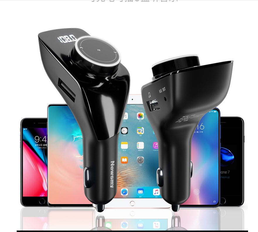 Car Bluetooth MP3 Player & Charger – OLED Screen, AUX & Hands-Free Calling