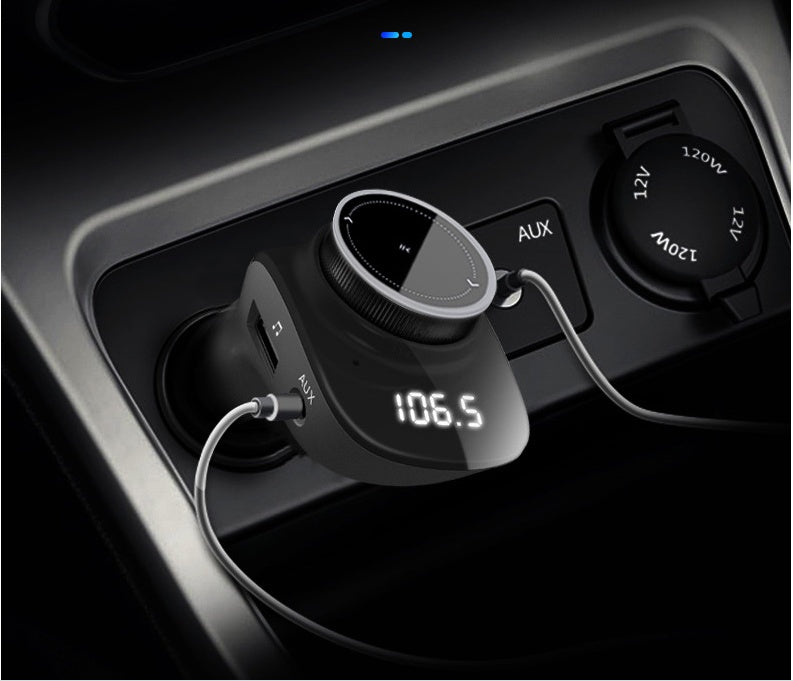 Car Bluetooth MP3 Player & Charger – OLED Screen, AUX & Hands-Free Calling