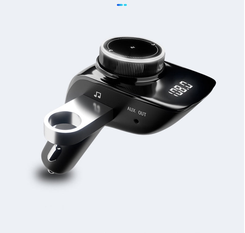 Car Bluetooth MP3 Player & Charger – OLED Screen, AUX & Hands-Free Calling
