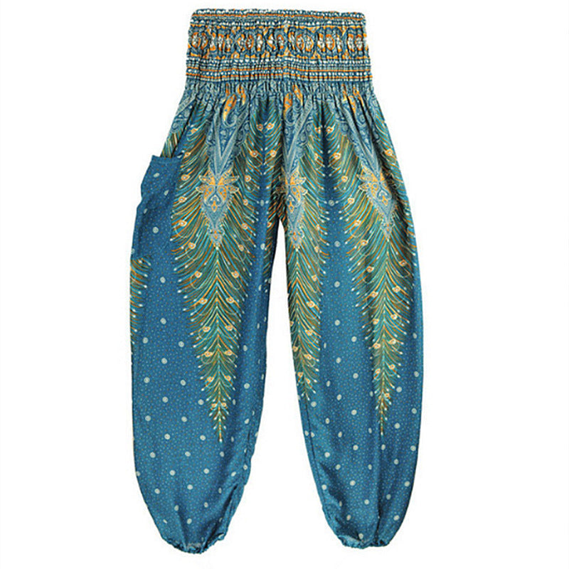 Peacock Yoga Pants Waist Pants