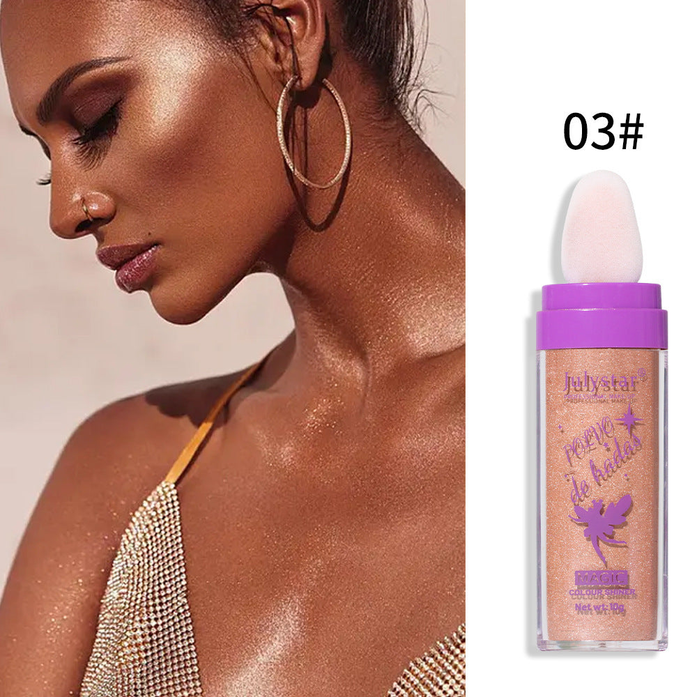Puff Highlighter Powder – Long-Lasting Glow with Sponge Tip Applicator (3 Shades)