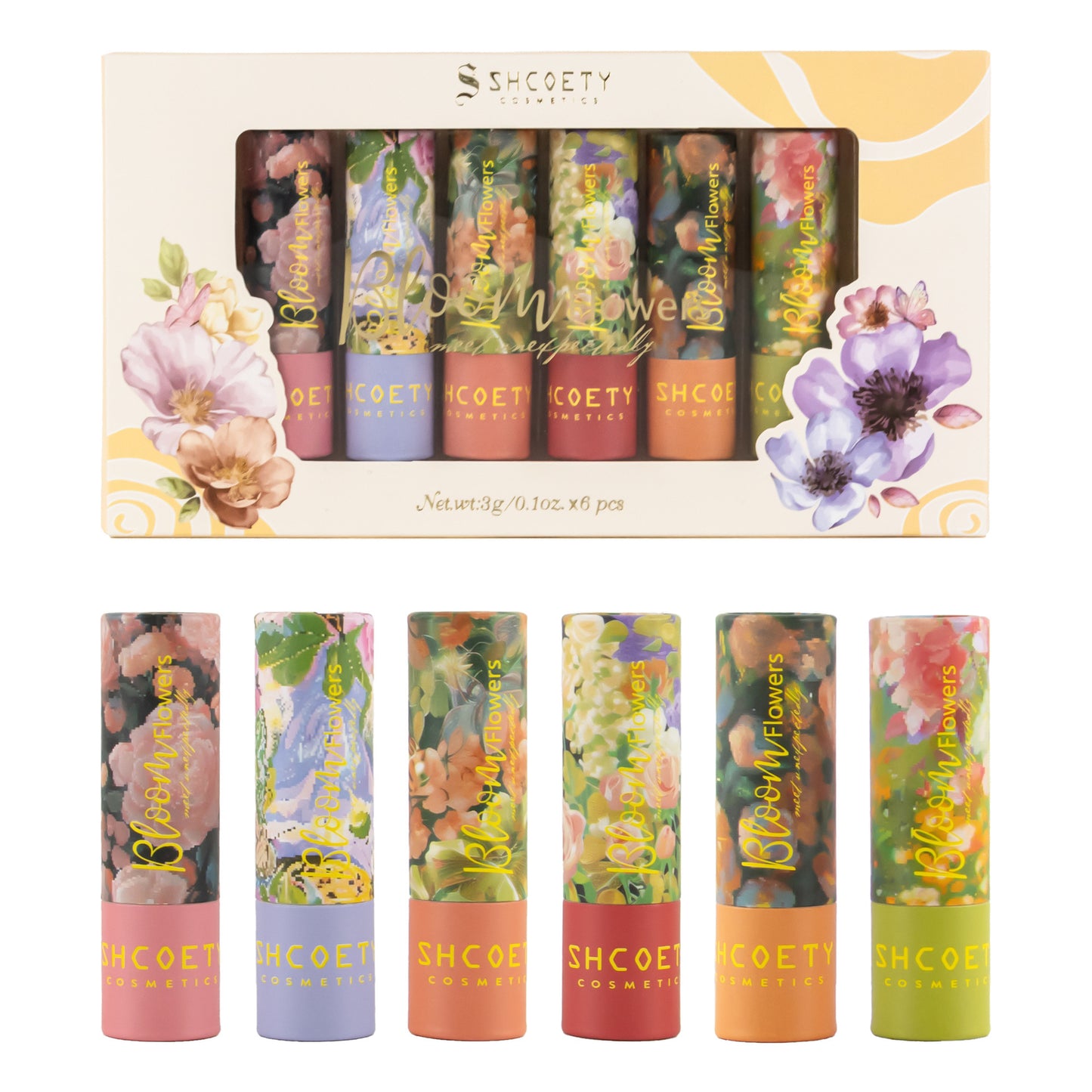 6-Piece Nourishing Long-Lasting Lipstick Set – Exfoliating & Discoloration-Resistant Formula