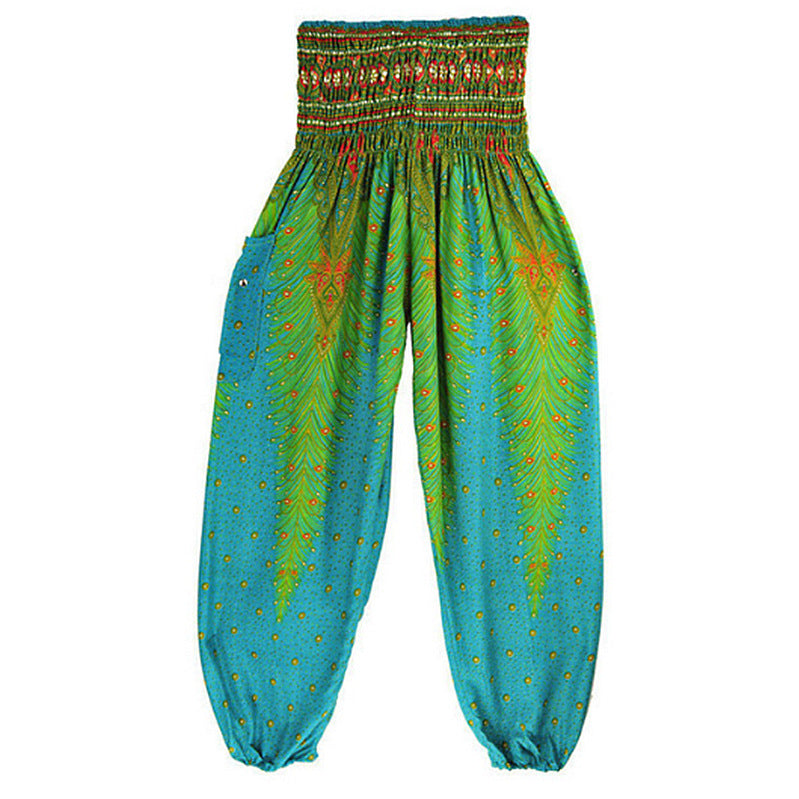 Peacock Yoga Pants Waist Pants