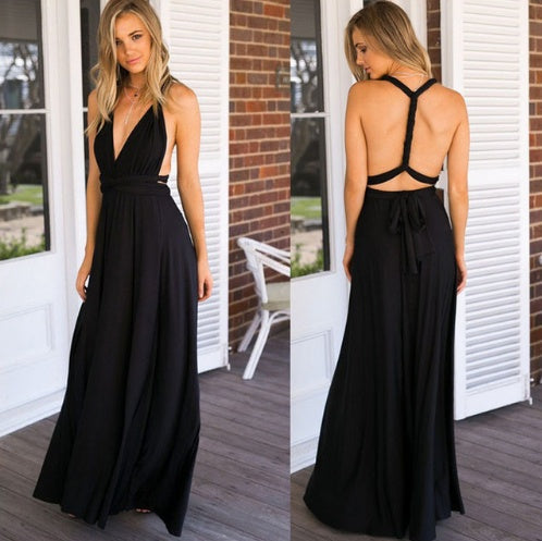 Multiway Sexy Backless Maxi Dress – Floor-Length Bandage Clubwear & Bridesmaid Gown