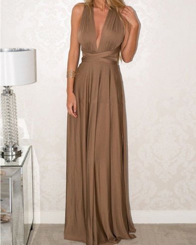 Multiway Sexy Backless Maxi Dress – Floor-Length Bandage Clubwear & Bridesmaid Gown