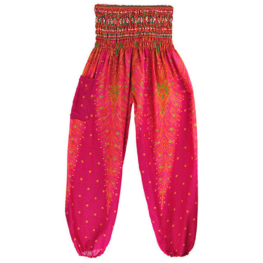 Peacock Yoga Pants Waist Pants