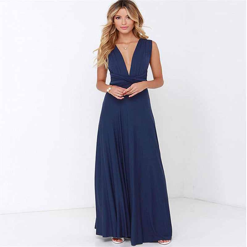Multiway Sexy Backless Maxi Dress – Floor-Length Bandage Clubwear & Bridesmaid Gown