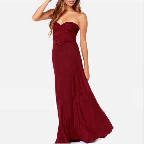 Multiway Sexy Backless Maxi Dress – Floor-Length Bandage Clubwear & Bridesmaid Gown