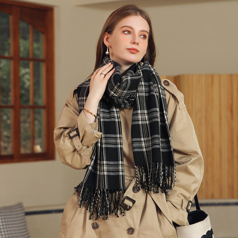 Women's Soft Printed Imitation Cashmere Scarf – Korean Style