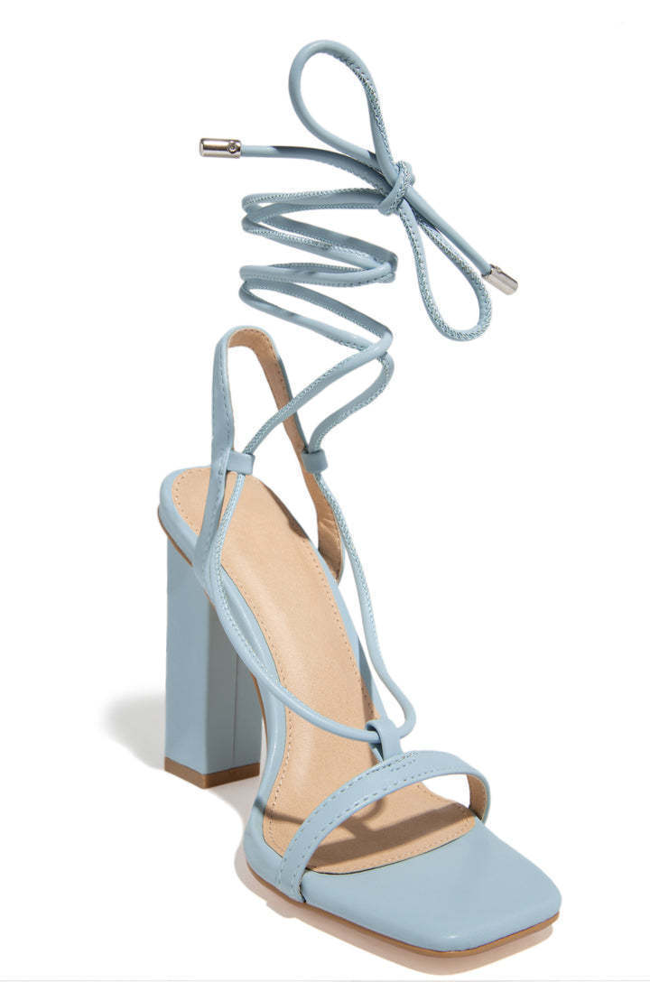 Women's Square Toe Lace-Up Strappy Sandals – Fashion Party Heels