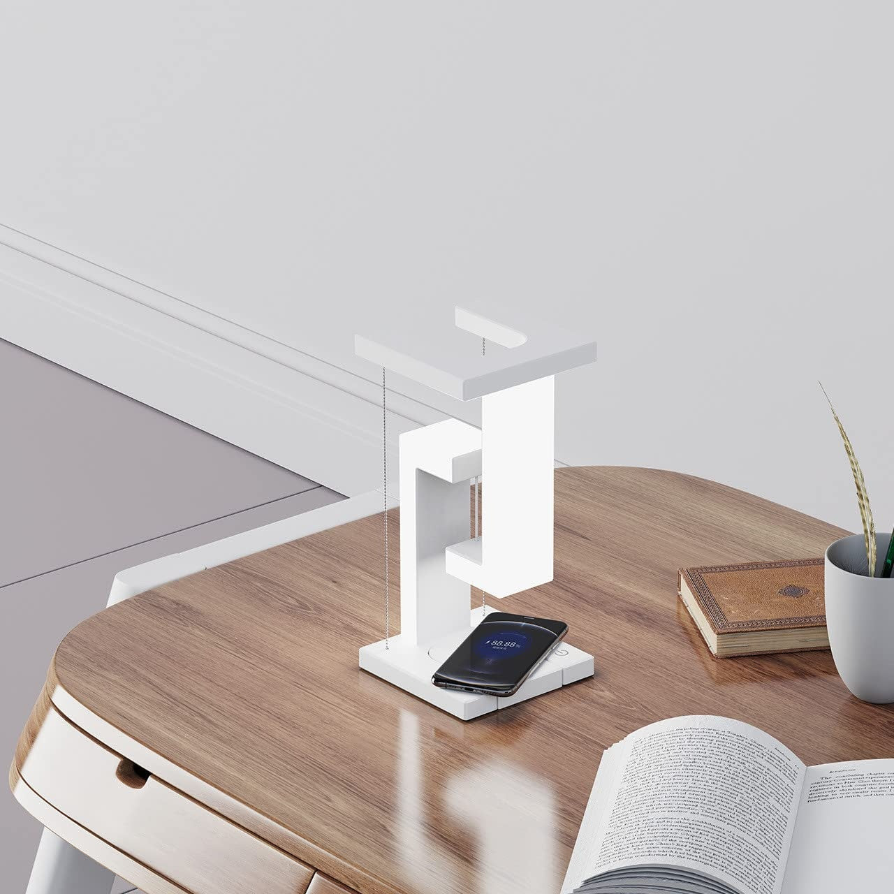 Creative Smartphone Wireless Charging Suspension Table Lamp – Magnetic Floating Design