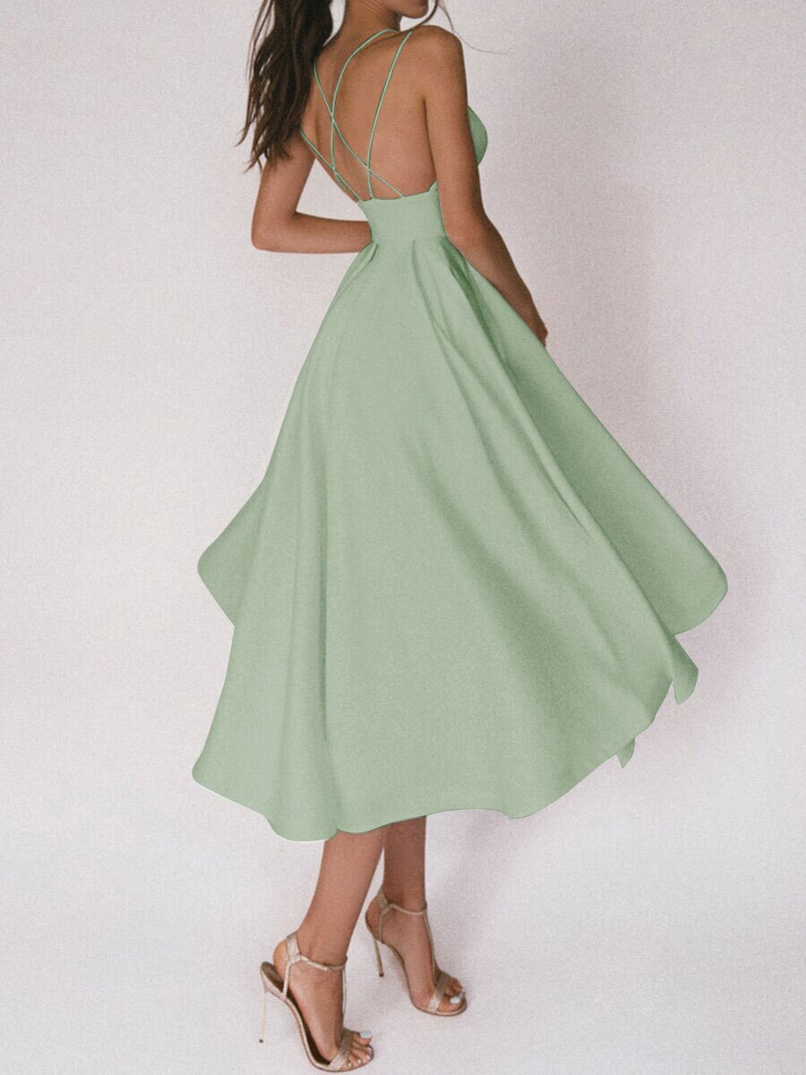 Sexy V-neck Suspender A-Line Long Dress – Summer Elegant Pullover Dress for Women