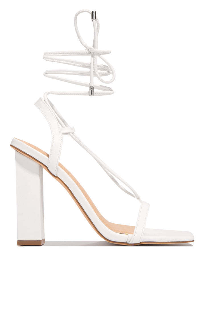 Women's Square Toe Lace-Up Strappy Sandals – Fashion Party Heels