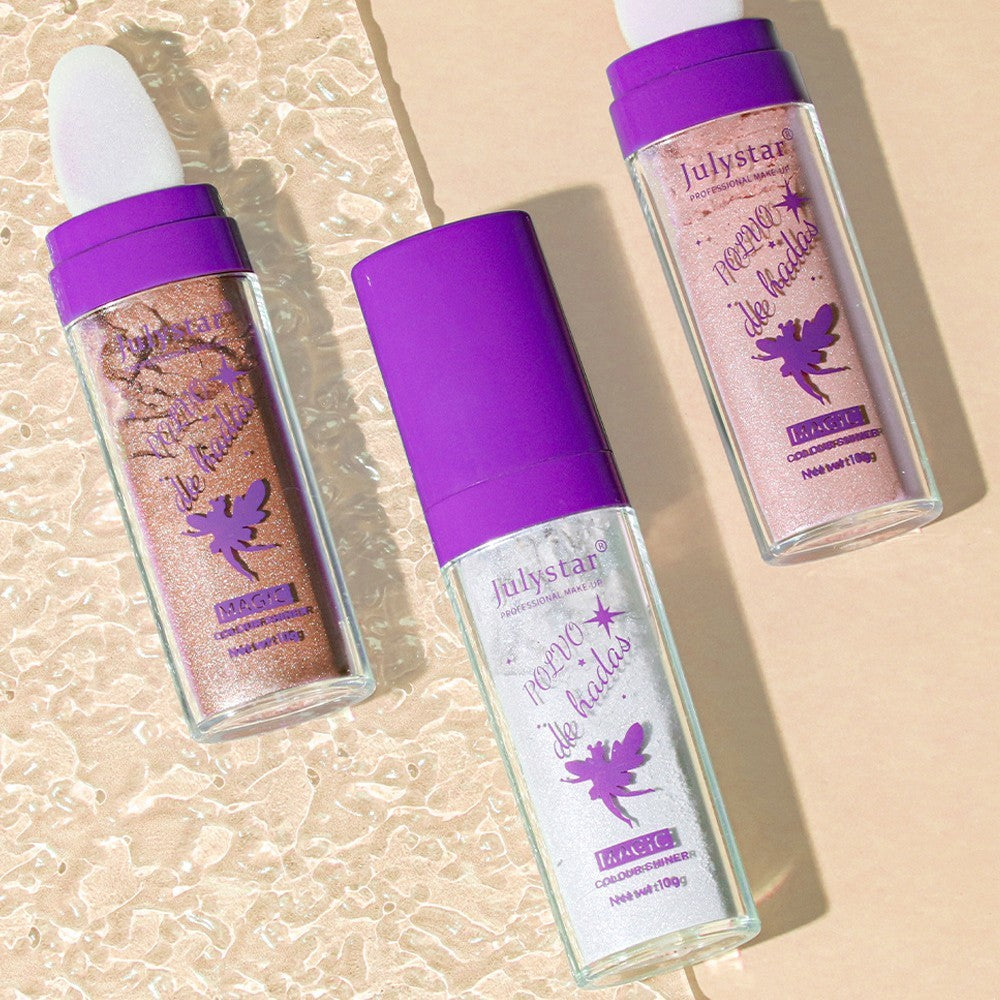 Puff Highlighter Powder – Long-Lasting Glow with Sponge Tip Applicator (3 Shades)