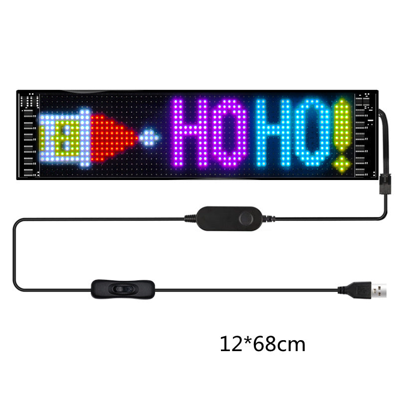 Programmable Car LED Sign Display – Custom Text & Animation (USB, App Controlled)