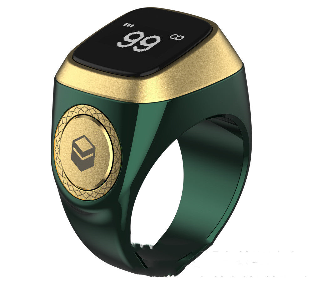 iQIBLA Smart Zikr Ring – Bluetooth Tasbih Counter with OLED Display & Prayer Time Reminder