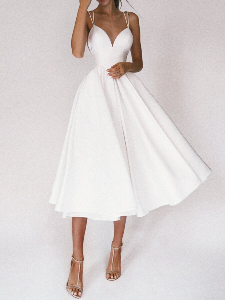 Sexy V-neck Suspender A-Line Long Dress – Summer Elegant Pullover Dress for Women