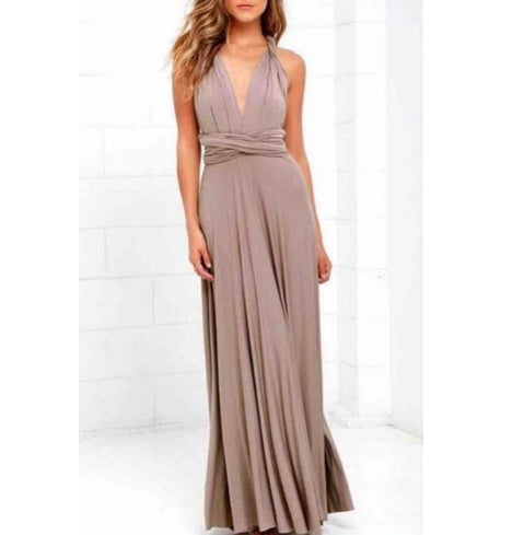 Multiway Sexy Backless Maxi Dress – Floor-Length Bandage Clubwear & Bridesmaid Gown