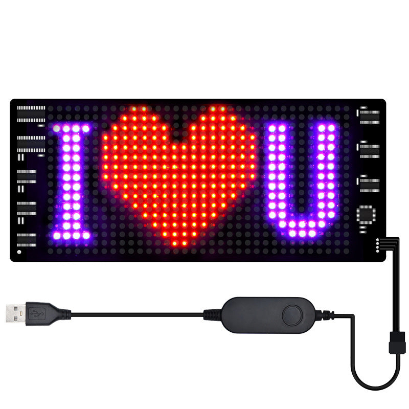 Programmable Car LED Sign Display – Custom Text & Animation (USB, App Controlled)