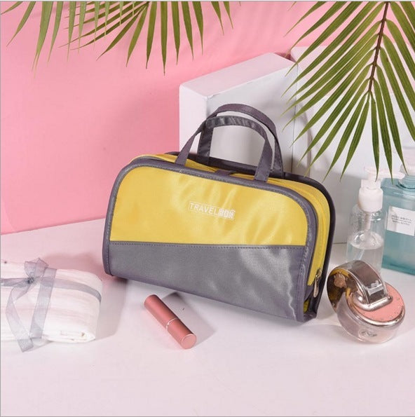 Simple Large Capacity Color Block Cosmetic Storage Bag