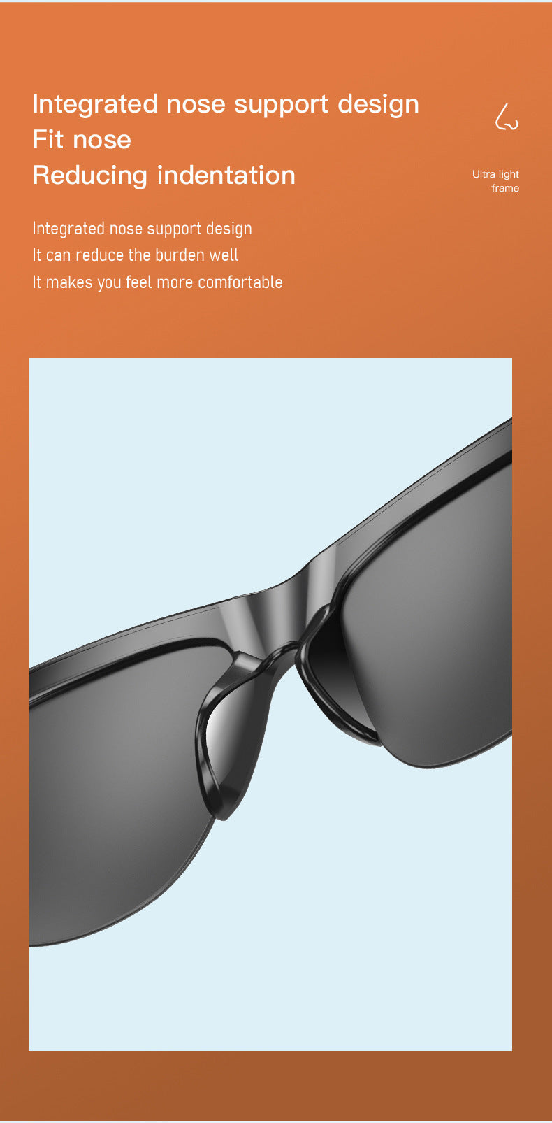 Intelligent Bluetooth Glasses with Air Conduction & Touch Control – F-06 Black