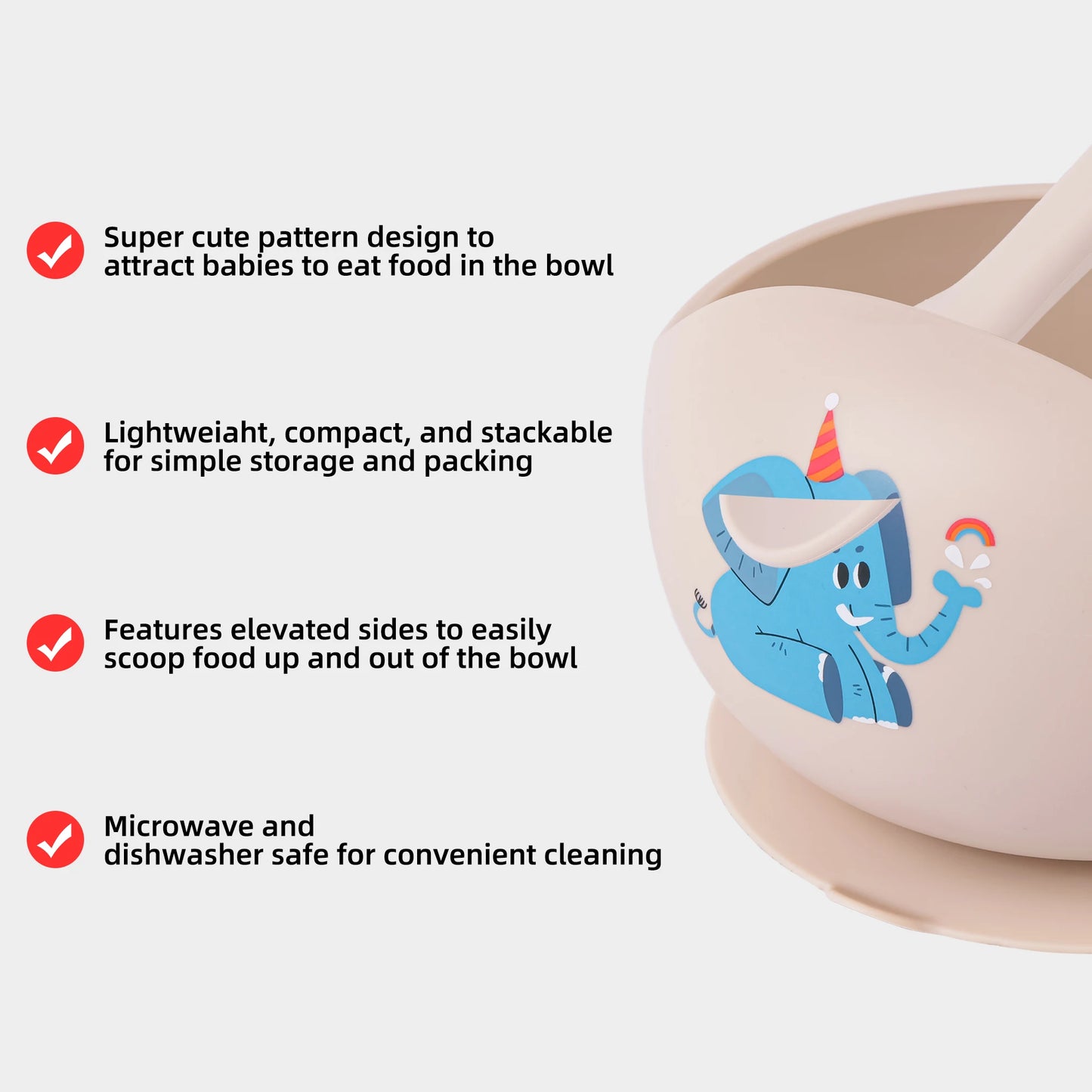 2PCS/Set Silicone Baby Feeding Bowl Tableware for Kids Waterproof Suction Bowl With Spoon Children Dishes Kitchenware Baby Stuff