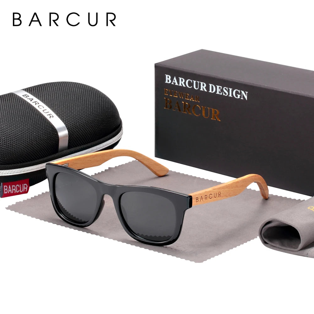 BARCUR Polarized Sunglasses for Boys and Girls Fashion Wood Sunglasses UV400 Sunglasses