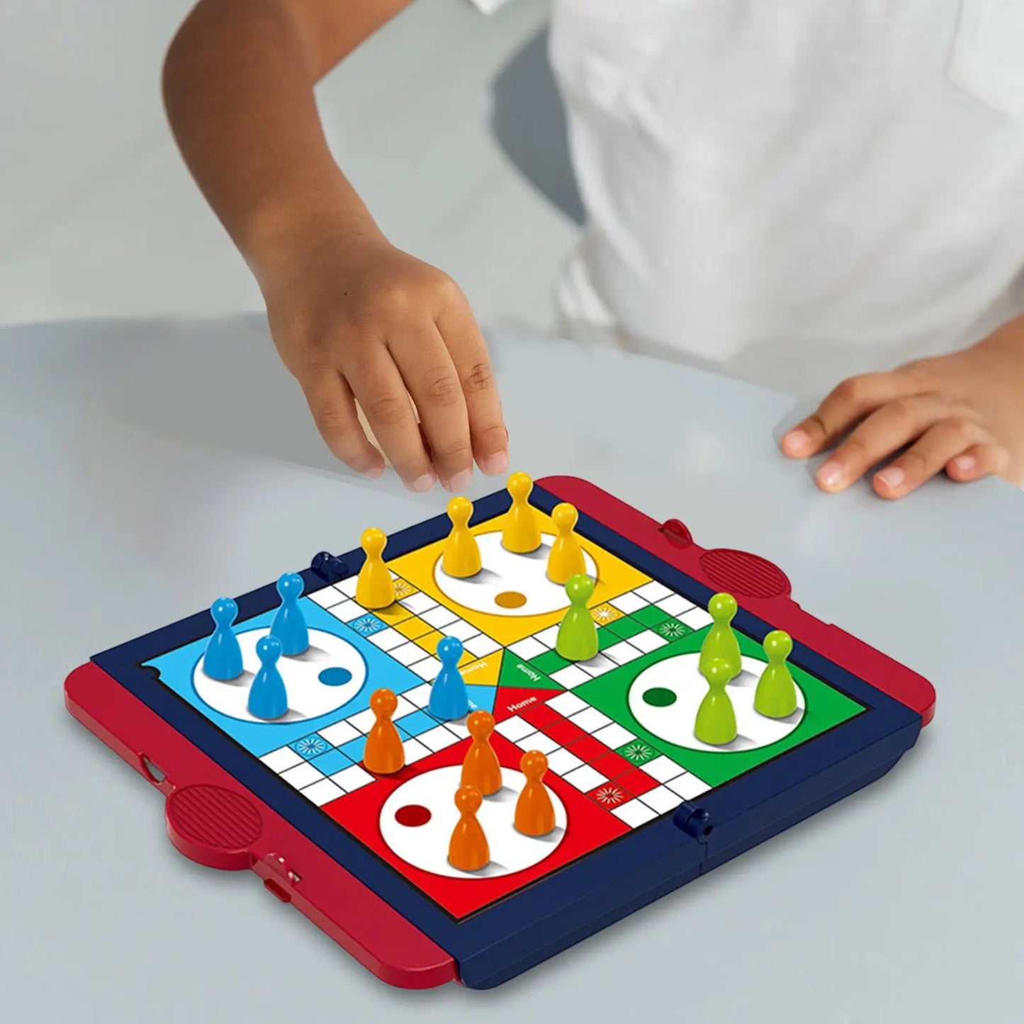 Board Game Ludo Set Parent Child Strategy Interaction with Foldable Board Travel Family Table Game for Kids Party/Social Game