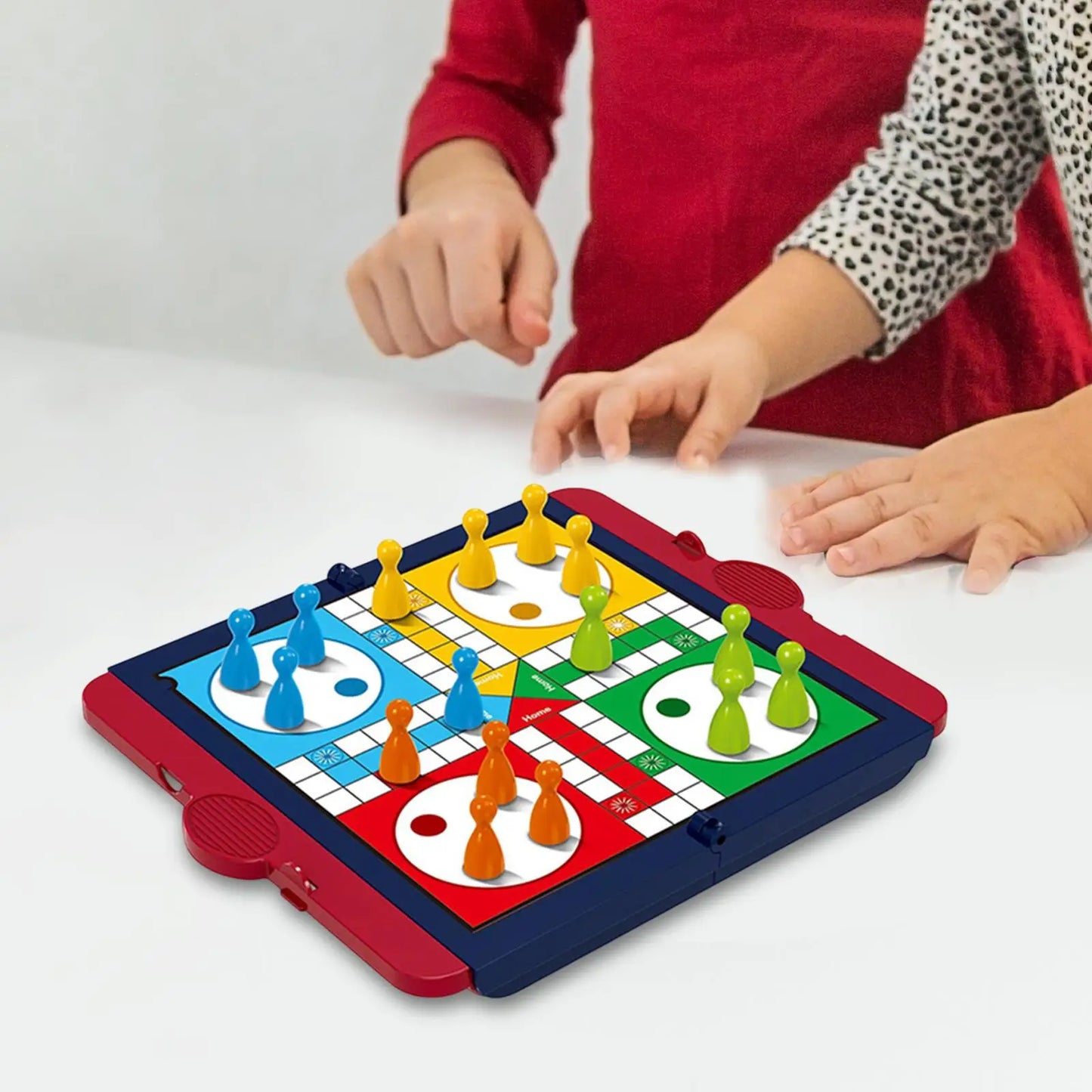 Board Game Ludo Set Parent Child Strategy Interaction with Foldable Board Travel Family Table Game for Kids Party/Social Game