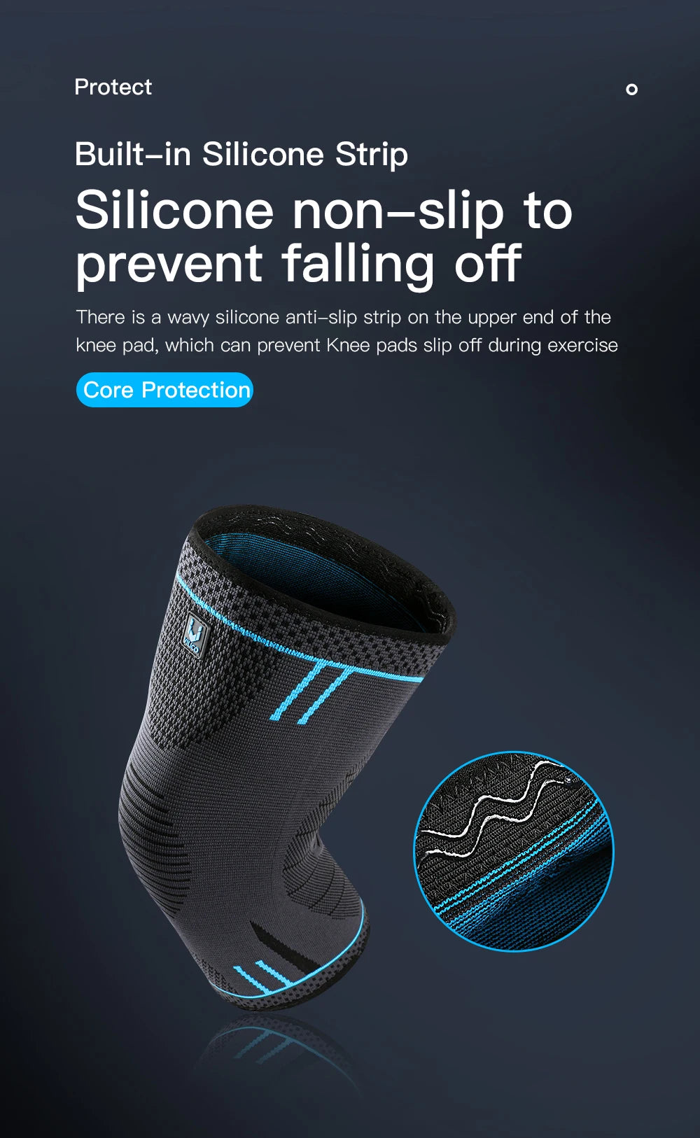 Professional Knee Support Compression Knee Sleeve Anti Slip Silicone Knee Braces for Knee Pain Meniscus Tear