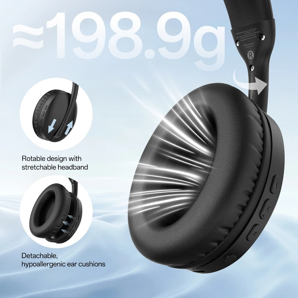 Oneodio SuperEQ S6001 Bluetooth Headphones Over Ear Wireless Headset With Micro SD/TF Card/FM Radio Modes Stereo HiFi Headphones