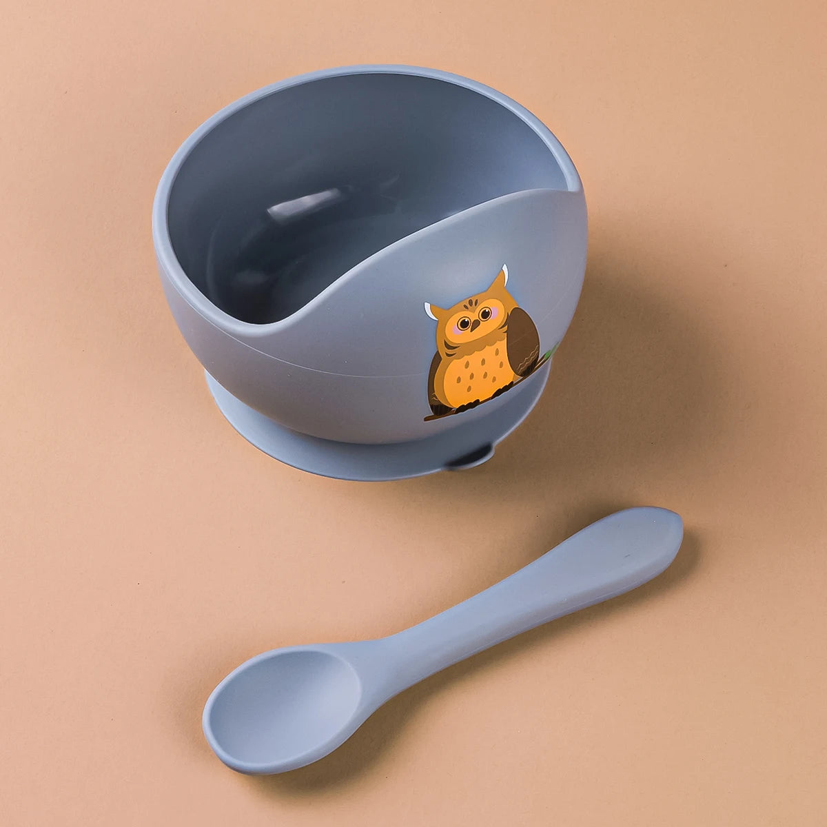2PCS/Set Silicone Baby Feeding Bowl Tableware for Kids Waterproof Suction Bowl With Spoon Children Dishes Kitchenware Baby Stuff