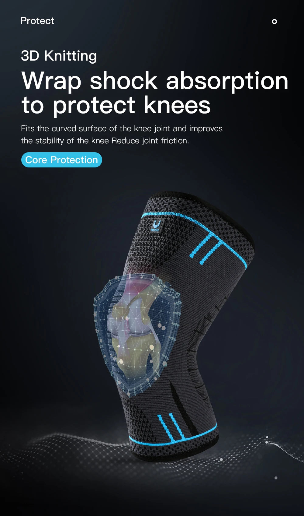 Professional Knee Support Compression Knee Sleeve Anti Slip Silicone Knee Braces for Knee Pain Meniscus Tear