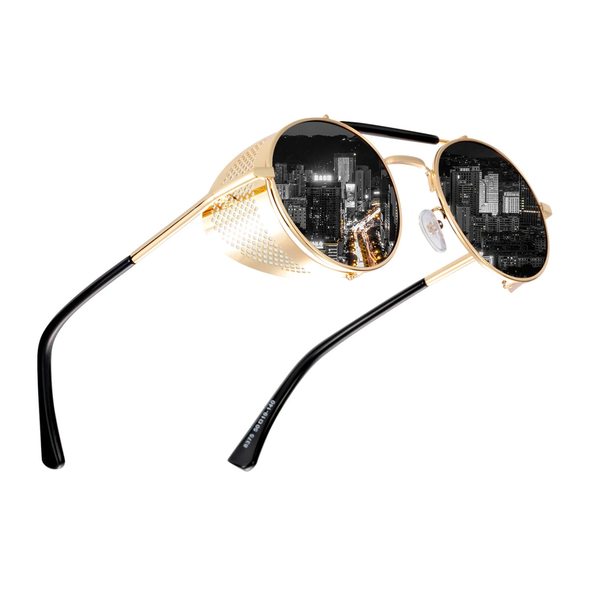 BARCUR Vintage Retro Round Polarized Steampunk Sunglasses Men Sun Glasses For Women Style UV400 Protection