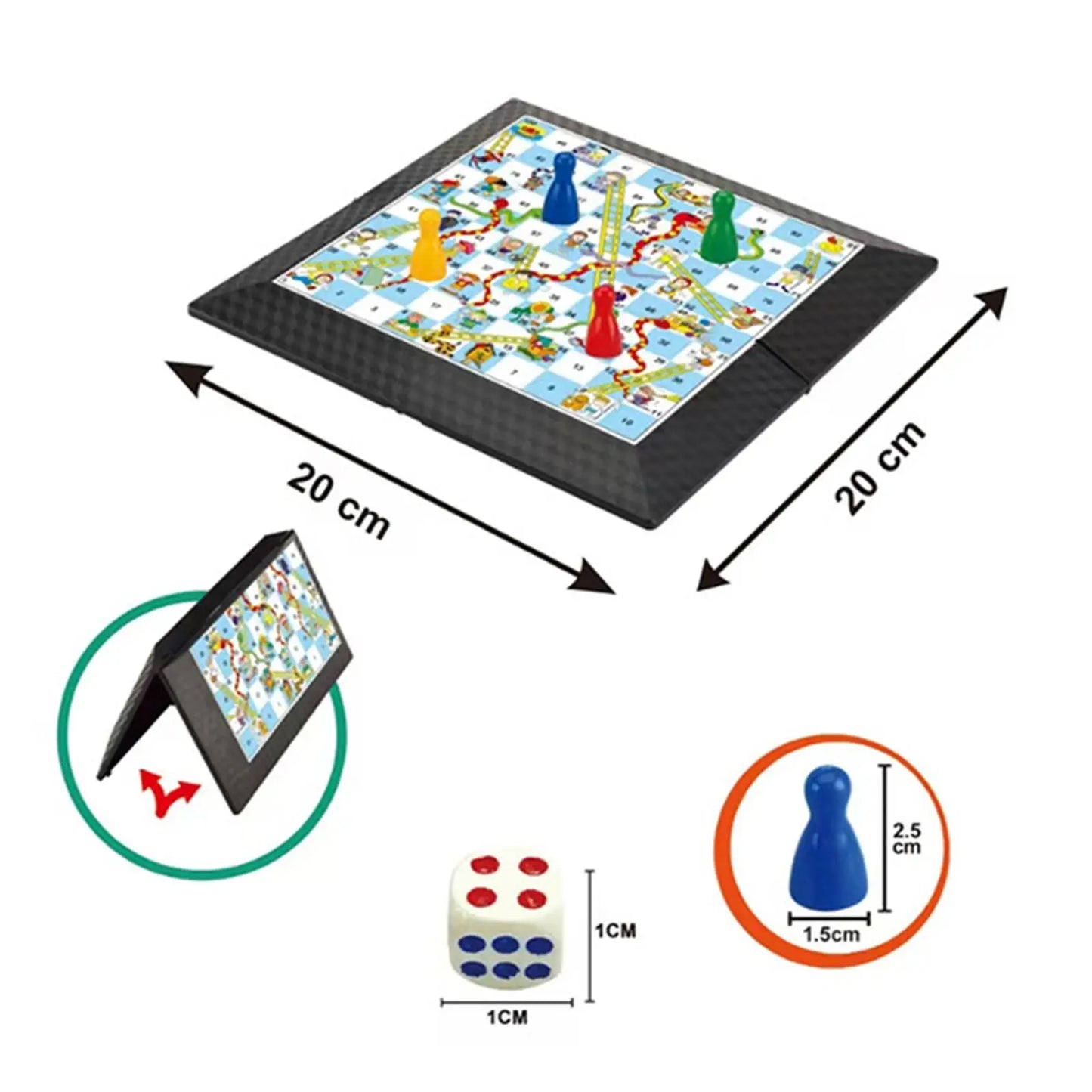 Board Game Ludo Set Parent Child Strategy Interaction with Foldable Board Travel Family Table Game for Kids Party/Social Game