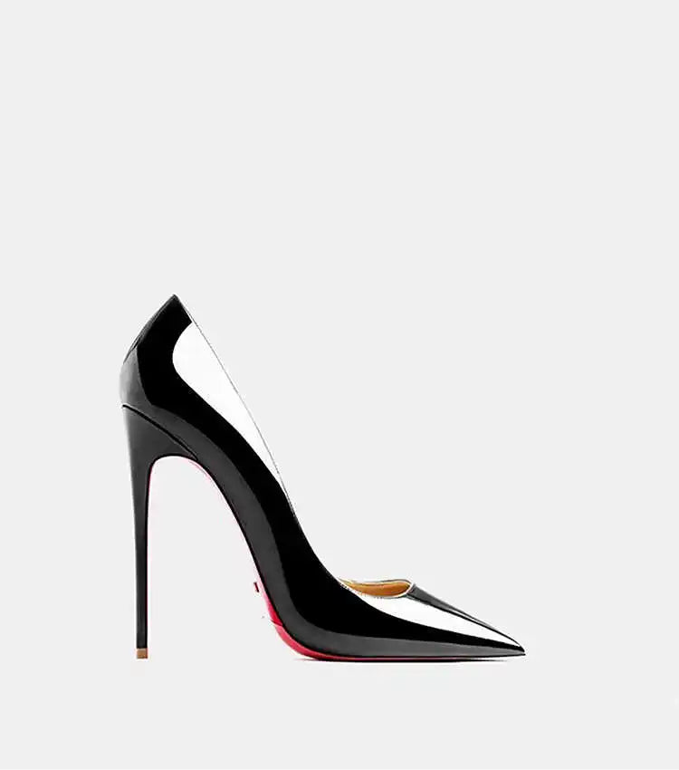 10cm (2) Women’s Patent Leather Pointed-Toe High Heels – 10cm Thin Heel