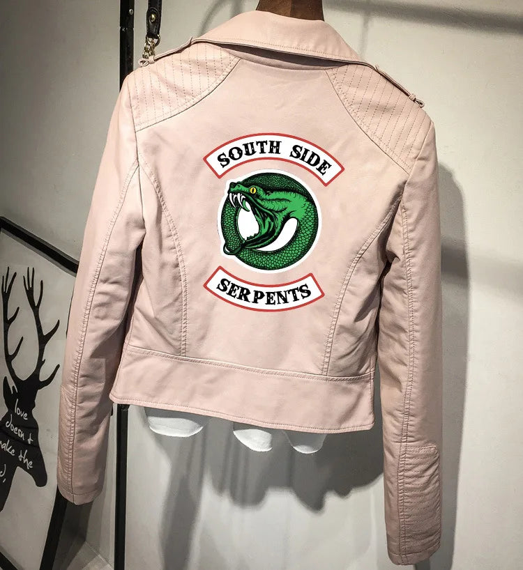 Riverdale Jacket South Side Jacket Serpents Riverdale Southside PU Leather Jackets Snake Woman Streetwear Leather Outwear Coat
