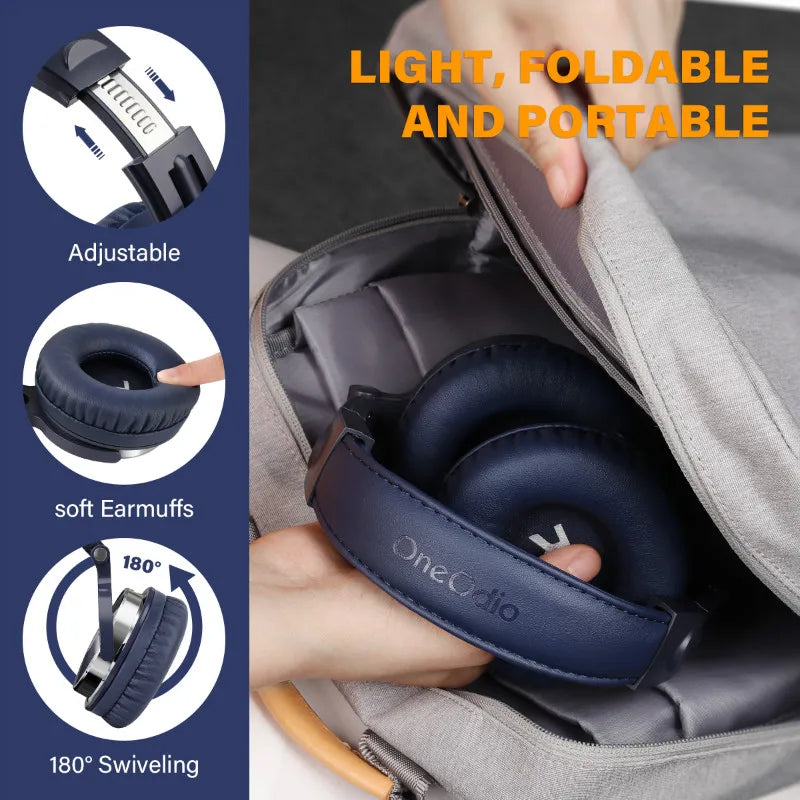 Oneodio Wired Headphones Professional Studio DJ Headphone With Microphone Over Ear Hi-Res Headset Monitoring For Music Phone