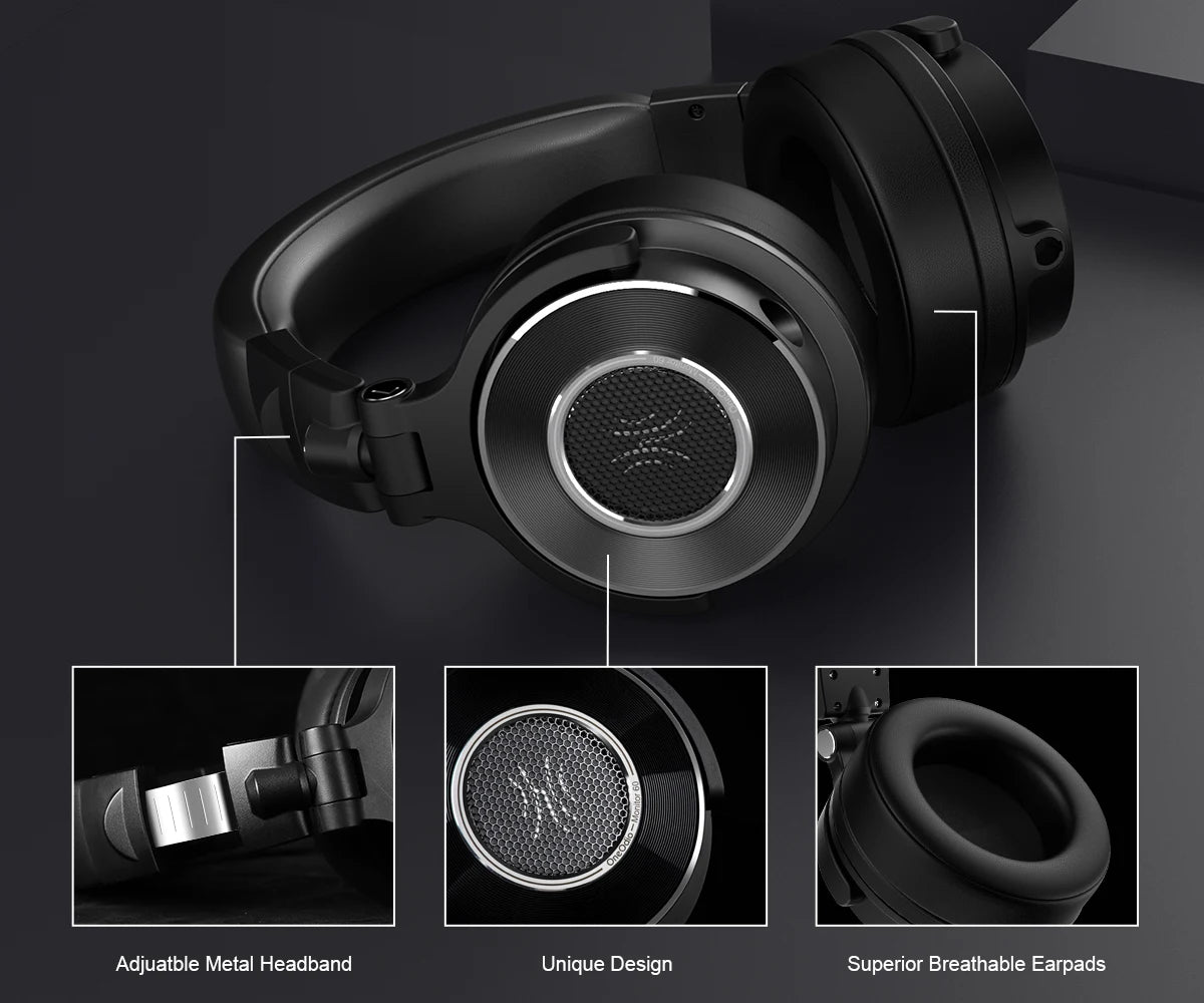 Oneodio Monitor 60 Wired Headphones Professional Studio Headphones Stereo Over Ear Headset With Hi-Res Audio Microphone For DJ
