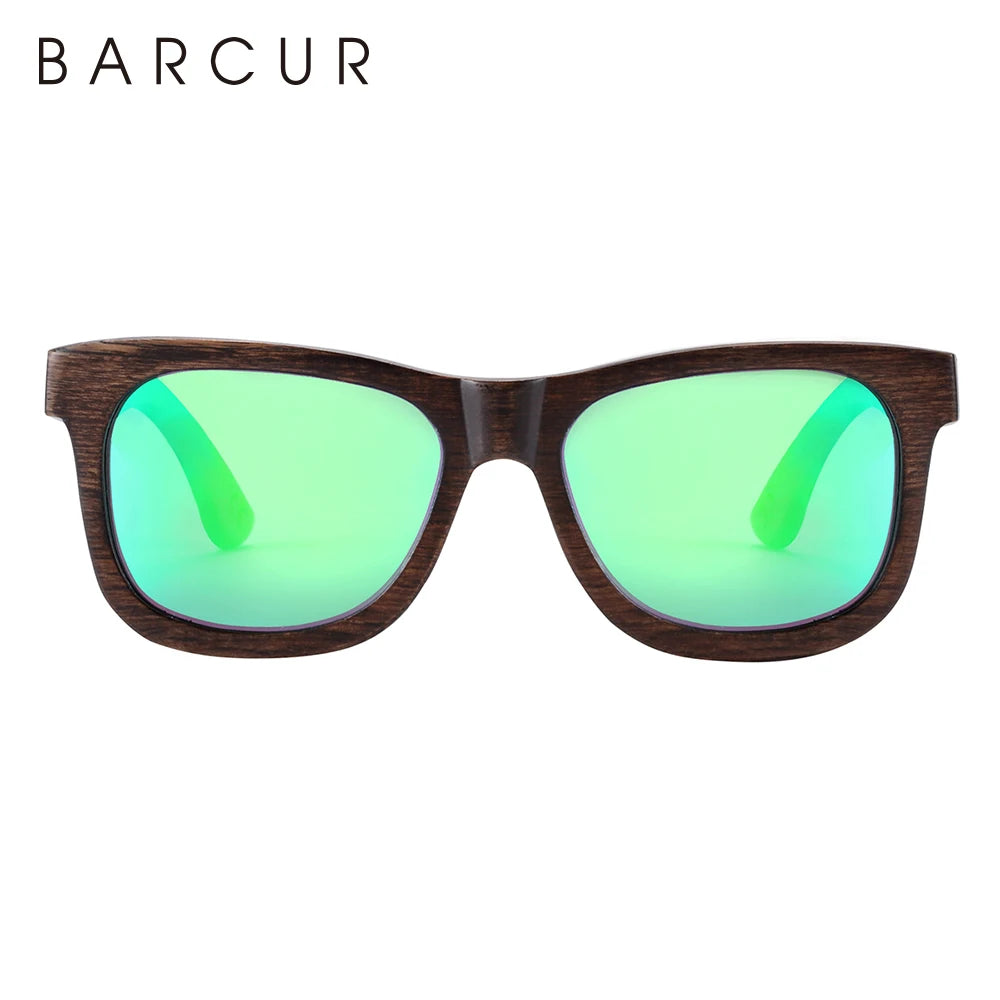 BARCUR Natural Wooden Sunglasses for Men Polarized Sunglasses Wood Oculos De Sol Feminino Frete Gratis