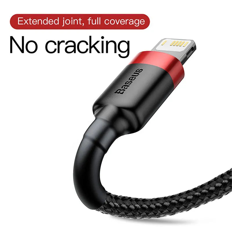 كابل USB من Baseus لأجهزة iPhone 12 11 Pro Max 8 X XR كابل شحن سريع لأجهزة iPhone كابل مزامنة بيانات USB كابل شاحن الهاتف سلك سلك