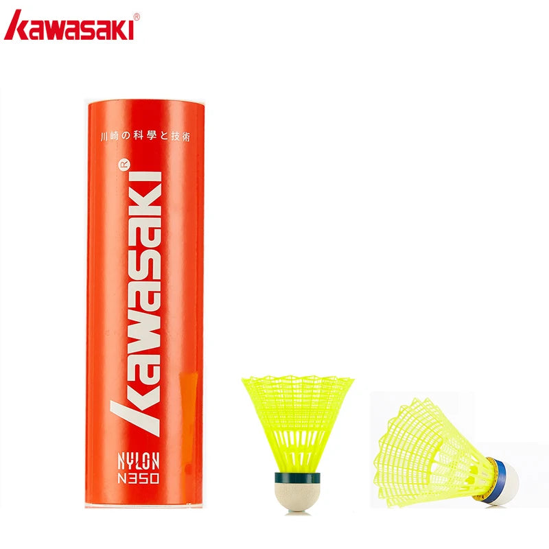 Kawasaki 6pcs/set Nylon Shuttlecock Table Fiber Ball Head Full Round Plastic Birdies for Outdoor Training Use Durable N350