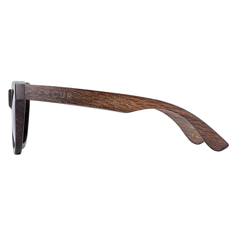BARCUR Natural Wooden Sunglasses for Men Polarized Sunglasses Wood Oculos De Sol Feminino Frete Gratis